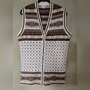 VINTAGE Huntington Ridge | Striped Knit Vest, Size L